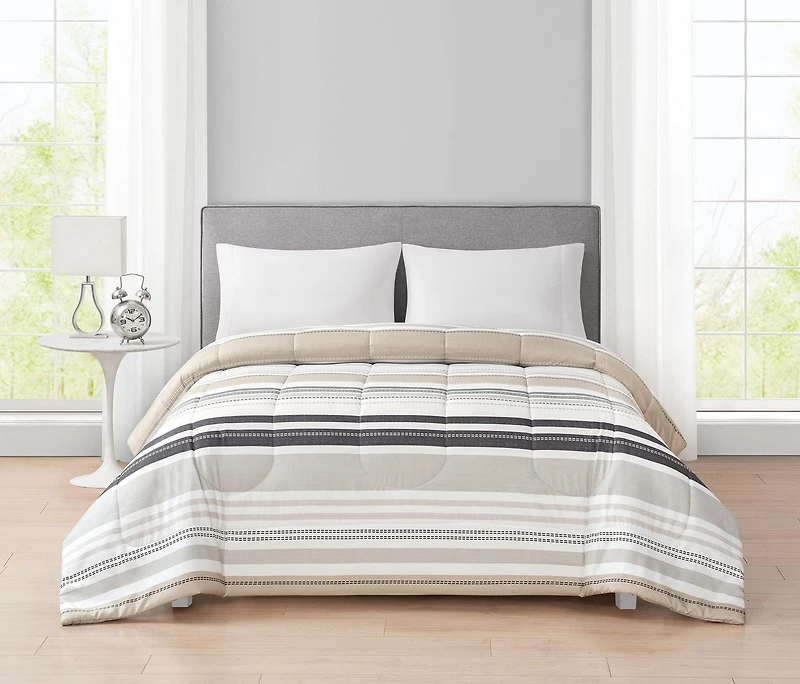 Mainstays Sahara Stripe Reversible Comforter, 1 piece