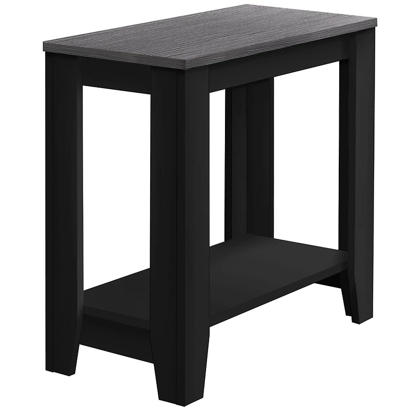 Monarch Specialties Table D'appoint, Côté, Bout, Table De Nuit, Lampe, Salon, Chambre À Coucher, Stratifié, Noir, Gris, Transitionnel