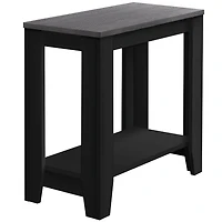 Monarch Specialties Table D'appoint, Côté, Bout, Table De Nuit, Lampe, Salon, Chambre À Coucher, Stratifié, Noir, Gris, Transitionnel