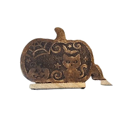 Décoration De Citrouille Sculptée En Bois (Petite)