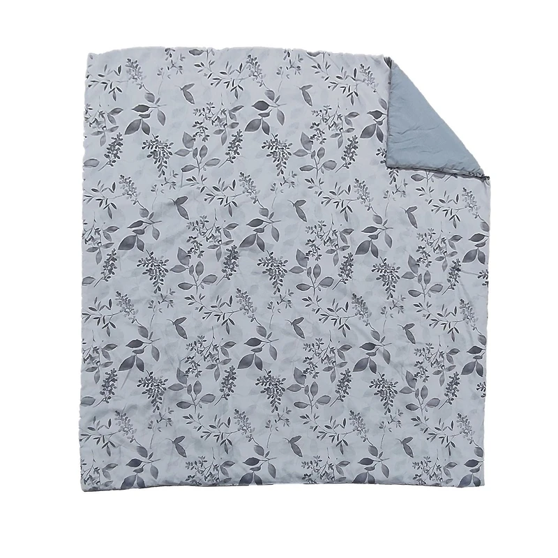 Parure de lit Mainstays Soft Touch Bed in a Bag, 11 pièces, réversible, motif floral bleu, avec draps, pour lit double Couette et draps tout-en-un, pleine grandeur
