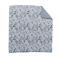 Parure de lit Mainstays Soft Touch Bed in a Bag, 11 pièces, réversible, motif floral bleu, avec draps, pour lit double Couette et draps tout-en-un, pleine grandeur