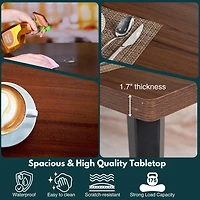 Homy Casa Modern 5-Piece Rectangular Fuax Walnut Dining Table Set with Padded Chairs, Grey Fabric