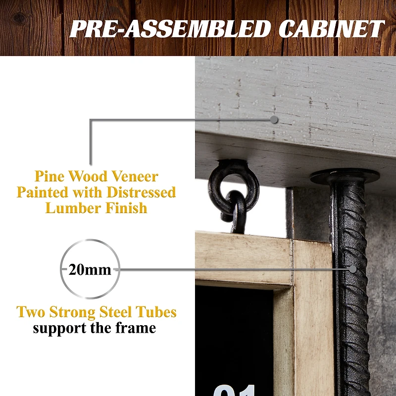 Prescott Bristle Dartboard Cabinet Set, Official Size Dart Board, by Barrington