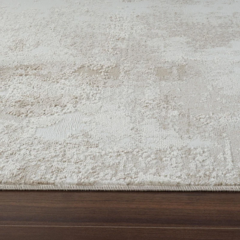 Tapis d'interieur abstrait Rug Branch Nomad, beige creme, moderne - Salon, chambre, salle a manger et cuisine<br>