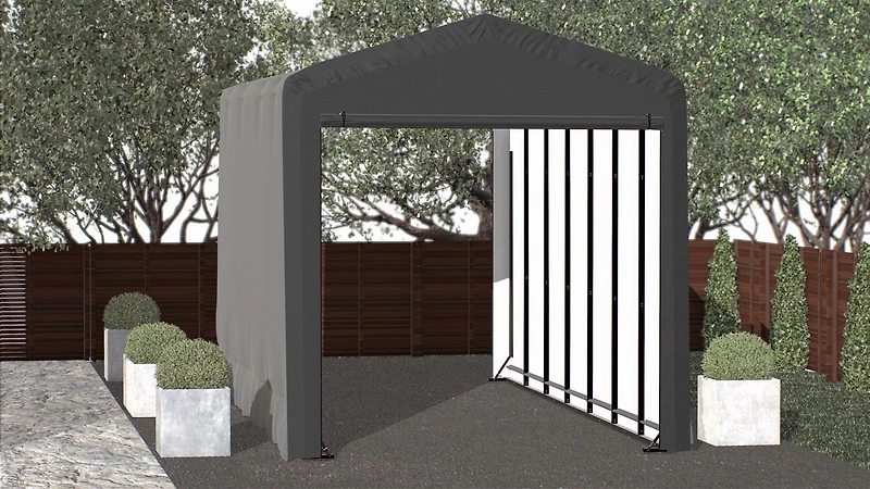ShelterTube Wind and Snow-Load Rated Garage, 14x32x16 Gray