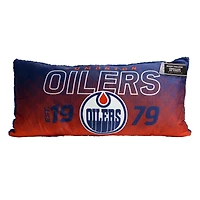 Oreiller de corps des Edmonton Oilers de la LNH 18po x 36po COUSSIN DE CORPS EDMONTON OILERS