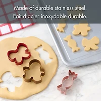 Holiday Time 3-Piece Stainless Steel Cookie Cutters, Gingerbread, Bow and Candy Shapes