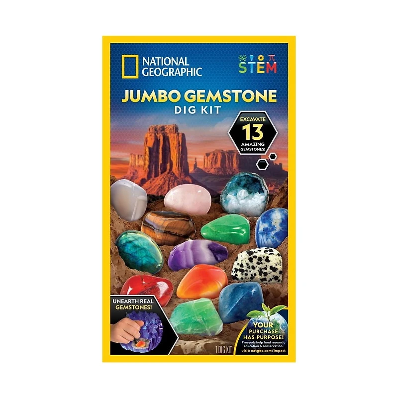 National Geographic Kit de fouille de pierres précieuses géantes Kit de fouille de gemmes
