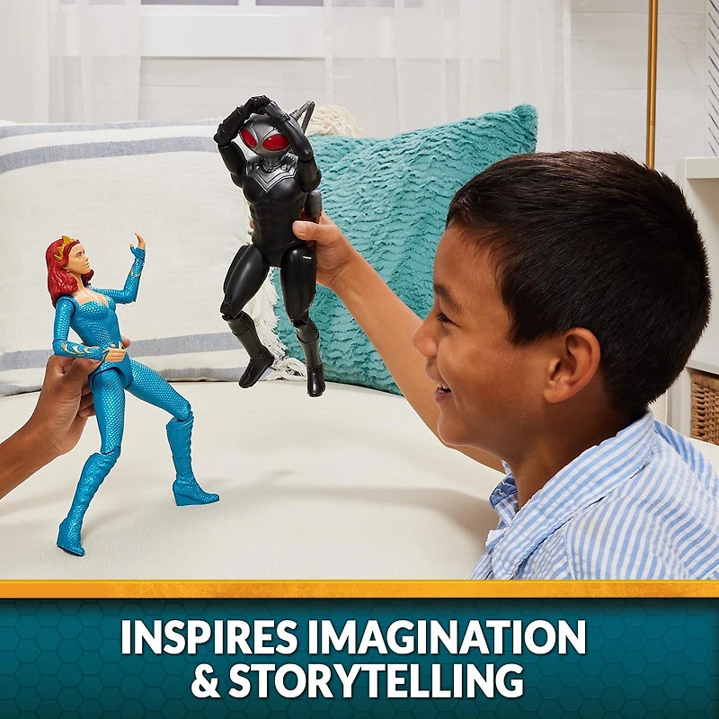 DC Comics, Aquaman, Figurine articulée Black Manta, 30 cm, modélisation minutieuse reproduisant les détails et le style du film, peut prendre différentes postures, jouets de super-héros à collectionne