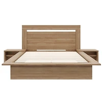 Camden 4-Piece Queen Size Bedroom Set with Bed, Headboard and set of 2 Floating Nightstand Extension Panels