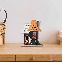 Maison En Bois Avec Décor De Momie Et De Citrouille Petite