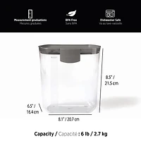 Starfrit ProKeeper Contenant pour Farine avec Niveleur, Mesures graduées, Capacité de 2.7kg/6lb, Étanche à l'air Contenant