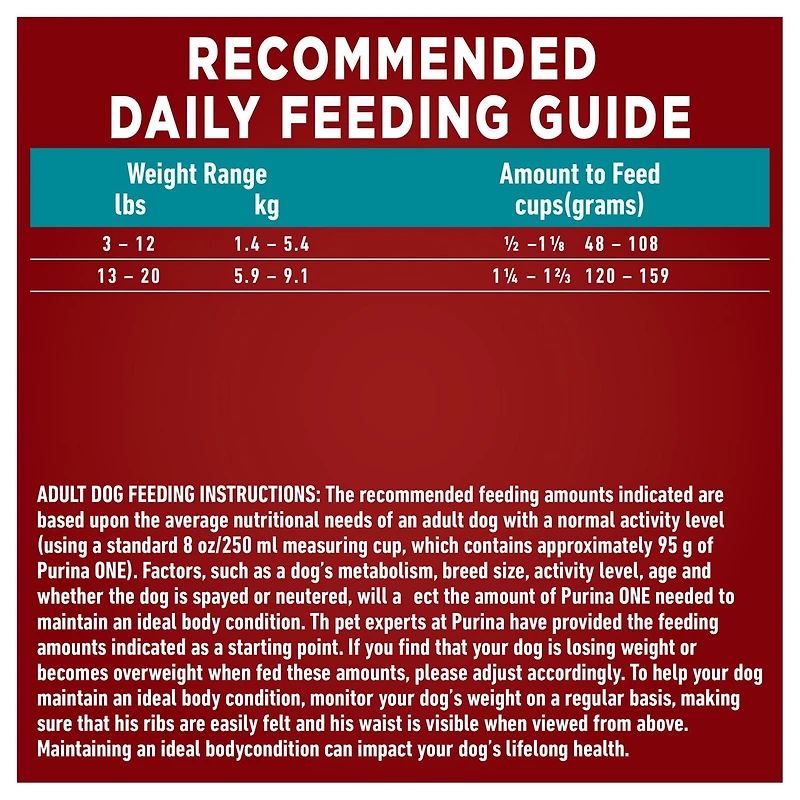 Purina ONE SmartBlend Small Breed Formula Beef, Dry Dog Food, 1.81-3.63 kg