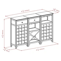Winsome Ancona 3-Piece Wine Cabinet Modular Set in Espresso Finish - 92367