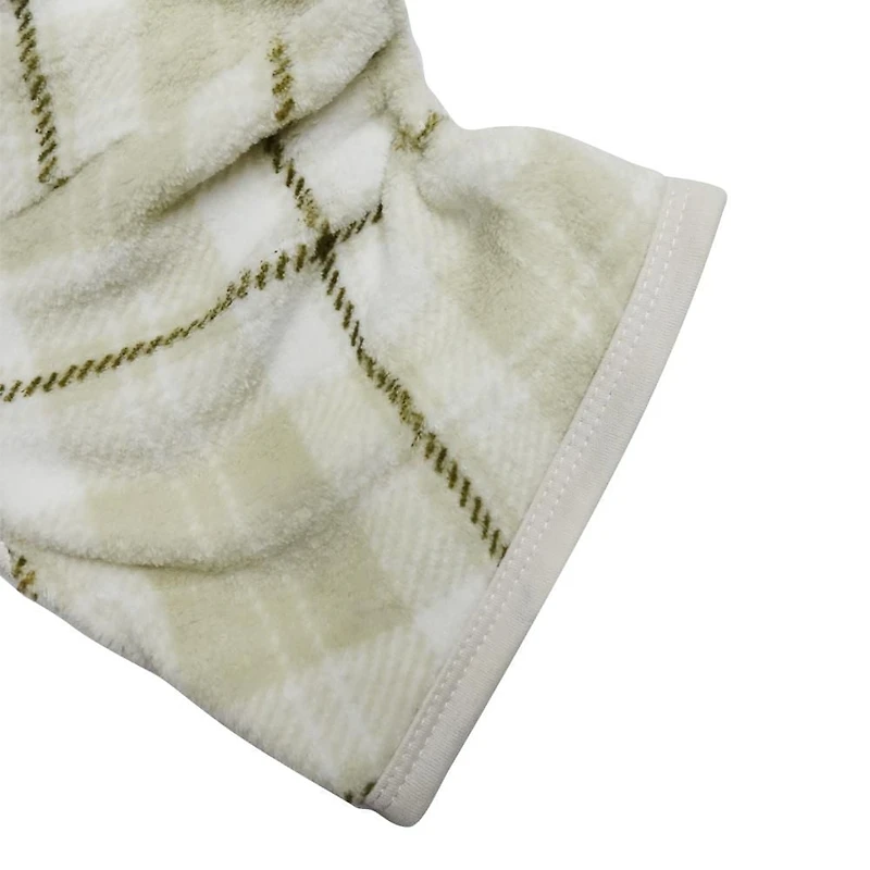 Way to Celebrate Vêtements pour chiens: Pyjama en molleton pour chiens, carreaux ivoire avec une sérigraphie scintillante de renne, taille XS-XL