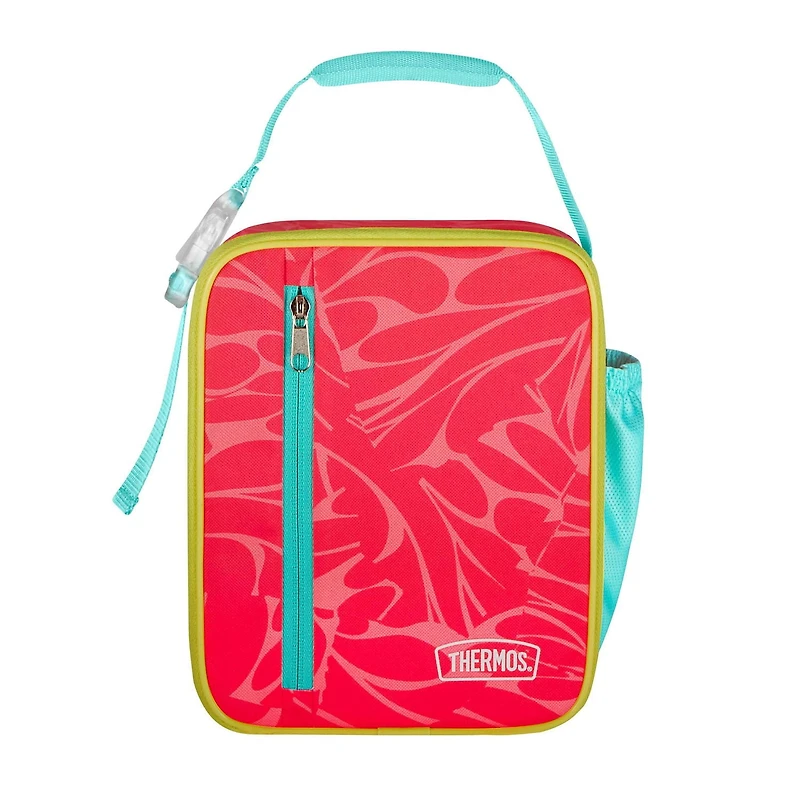 Thermos Kids Upright Reusable Lunch Box with Liner, Pink, Side Pocket, 100% PVC Free