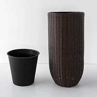 Rolland XL Rattan Planter Dark Brown, 35.4"
