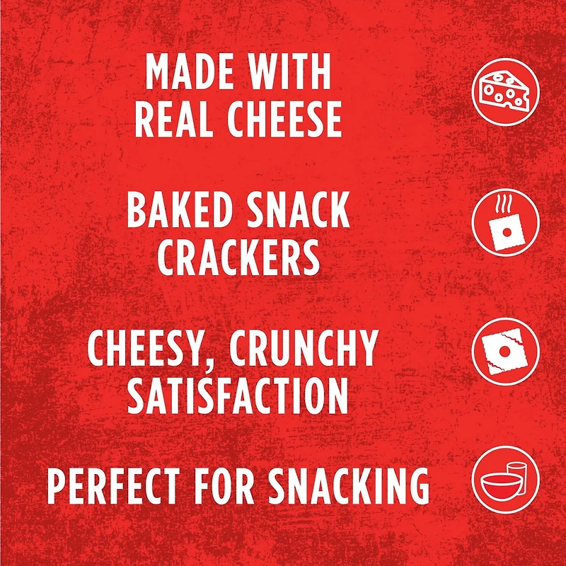 Cheez-It Baked Snack Crackers Crunch Original Cheddar 191g, Made with real cheese