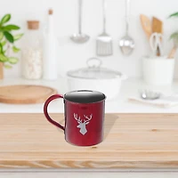 Tasse De Noël En Acier Inoxydable Avec Renne D'Impression - Ensemble De 2