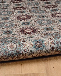 Tapis d'appoint Emerald Ritchie ivoire & bleu de 3 pi 3 po x 5 pi