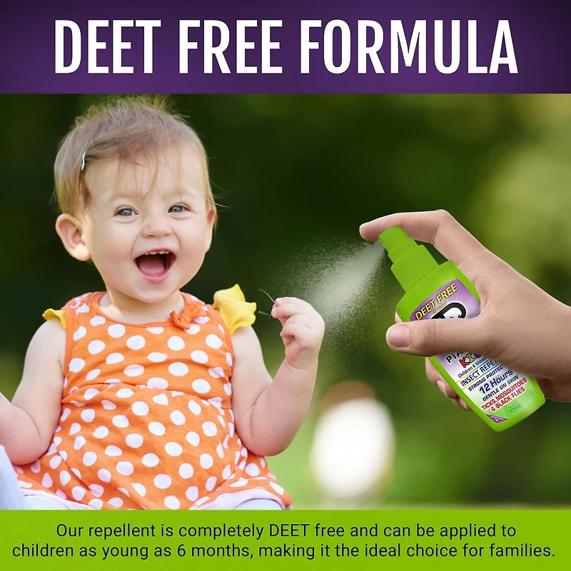 PiACTIVE™ Kids 12-Hour DEET-FREE Insect Repellent Pump Spray, 175ml, DEET FREE insect repellent