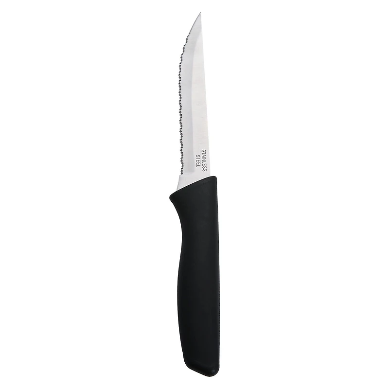 Mainstays Stainless Steel Kitchen Steak Knives Set of 4 Black, Mainstays Steak Knives