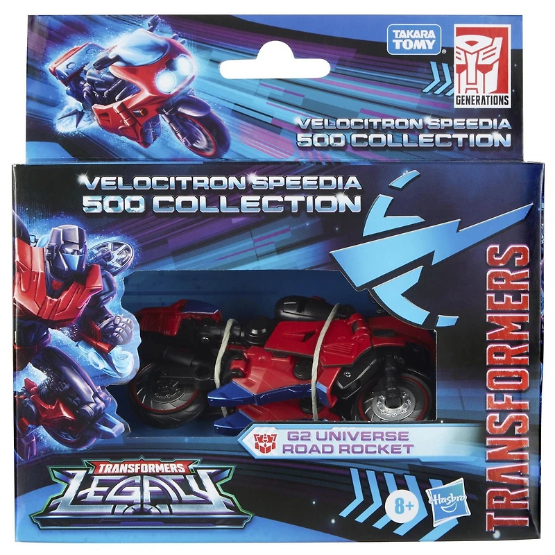 Transformers Generations Legacy Velocitron Speedia 500 Collection, G2 Universe Road Rocket classe Deluxe de 14 cm, dès 8 ans