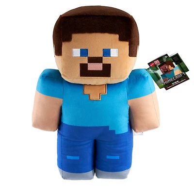 Minecraft-Steve-Peluche géante de 40 cm au design pixélisé