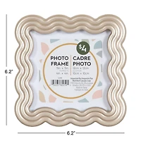 Wiggle 5x5 matted to 4x4 Square Silver Tabletop Picture Frame, WIGGLE SQ 5X5/4X4 SV
