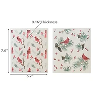 Swedish Dish Cloth Set Of 2 (Holly Berries And Cardinal) (Asstd) - Set of 2