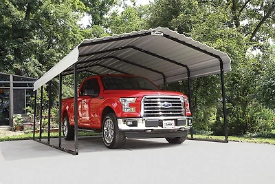 Arrow Black/Eggshell Steel Carport