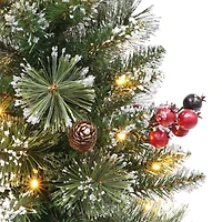 Holiday Time Arbre pré-éclairé avec givre scintillant de 61 cm, vert 48 pointes de branches; lumières DEL