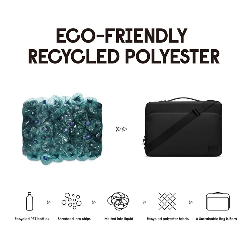 Gaston Luga Housse matelassée Dash 15"/16" | Cuir végan durable | Convient aux ordinateurs portables 11″-14″ | Noir