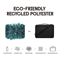 Gaston Luga Housse matelassée Dash 15"/16" | Cuir végan durable | Convient aux ordinateurs portables 11″-14″ | Noir