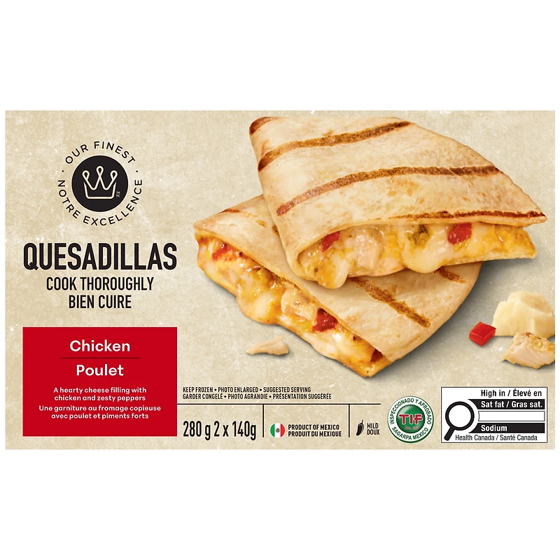 Our Finest Quesadillas Surgelés au Poulet 2 x 140g