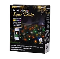 EZ-Illuminations 4'x4' 100-Count LED Net Lights, Multicolor with Cool White Flicker