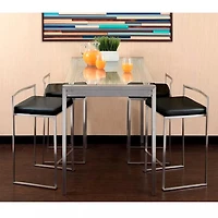 Tabouret Heavenly Collection en PU avec cadre en acier inoxydable, lot de 6