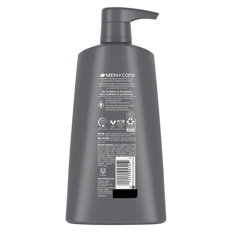 Dove Men+Care Rejuvenating Mango + Cedarwood Body and Face Wash for Men, Mango & Cedarwood with 24-Hour Nourishing Micromoisture Technology, with pump, 710mL, 710mL