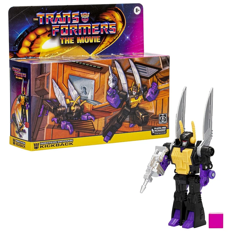 Transformers Retro, Les Transformers : le film, figurine Kickback G1 de 14 cm, pour filles et garçons, dès 8 ans