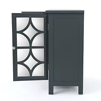 Armoire à deux portes en sapin au fini miroir Homy Casa, gris anthracite