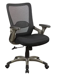 Work Smart Black Chair with Mesh Back , Padded Mesh Seat And Titanium Base