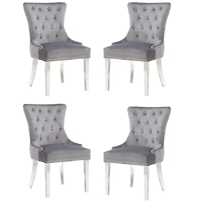 CHAISE CAIRUS en Gris ENSEMBLE DE 4