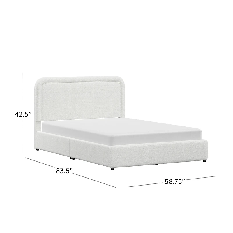 Better Homes & Gardens Juliet King Boucle Platform Bed, Ivory