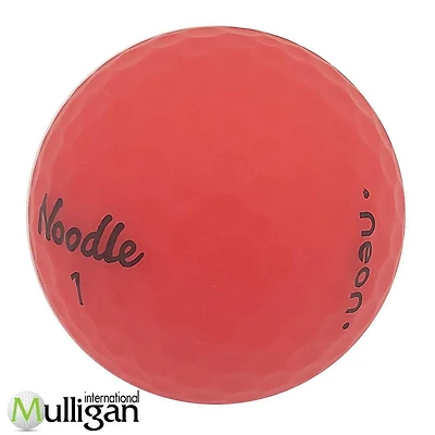 Mulligan - 12 balles de golf récupérées Noodle Neon Mat  5A, rouge