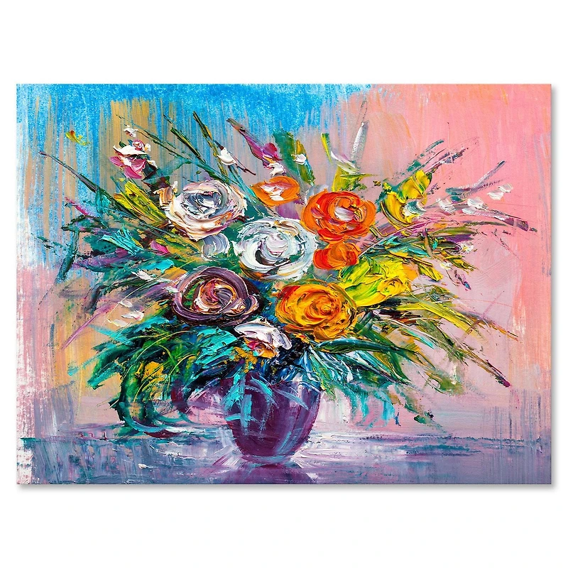 Designart Bouquet Of VIbrant Flowers Canvas Wall Art