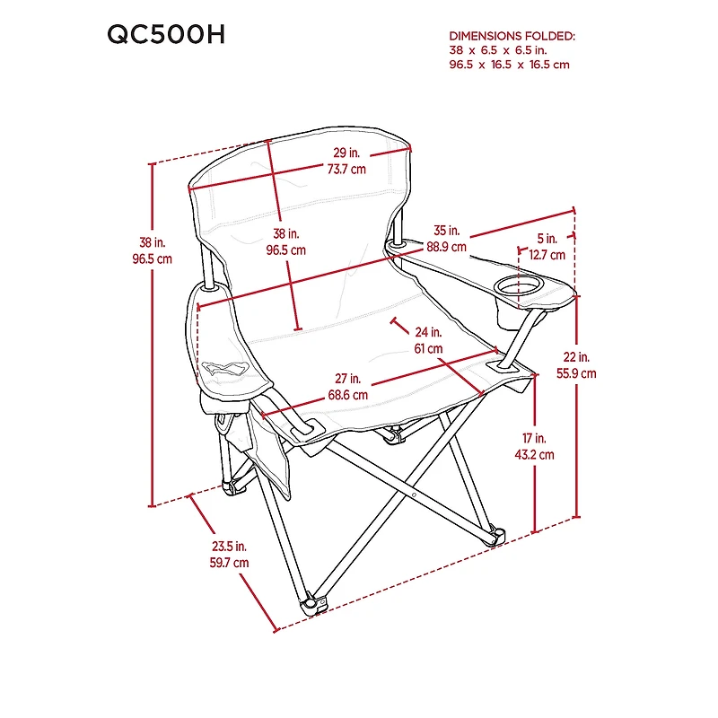 Camp & Go Black Heavy Duty Heated Quad Chair
