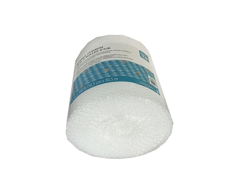 Rouleau de coussin à bulles Pen + Gear, 12 po x 100 pi, petites bulles, transparent, perforé 12 in x 100 ft