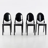 Heavenly Collection | Chaise sans accoudoirs en plastique noir pour salle à manger ou cuisine