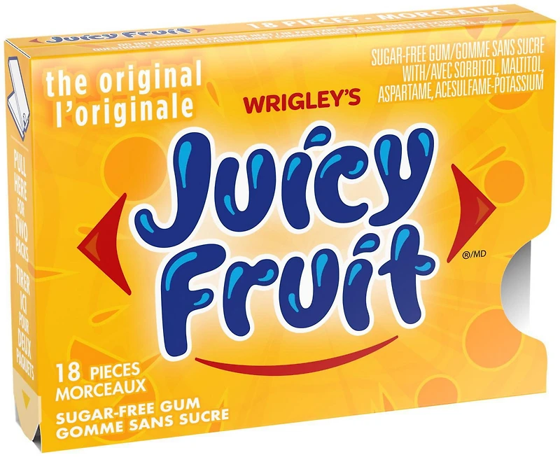 JUICY FRUIT, Fruit Flavoured Chewing Gum, 18 Pieces, 3 Packs, 3 Packs, 18Pellets